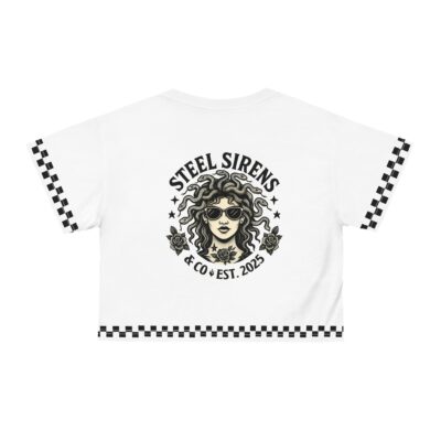 Checkered Medusa Cropped Tee
