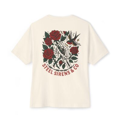 Skull Rose Unisex Oversized Boxy Tee