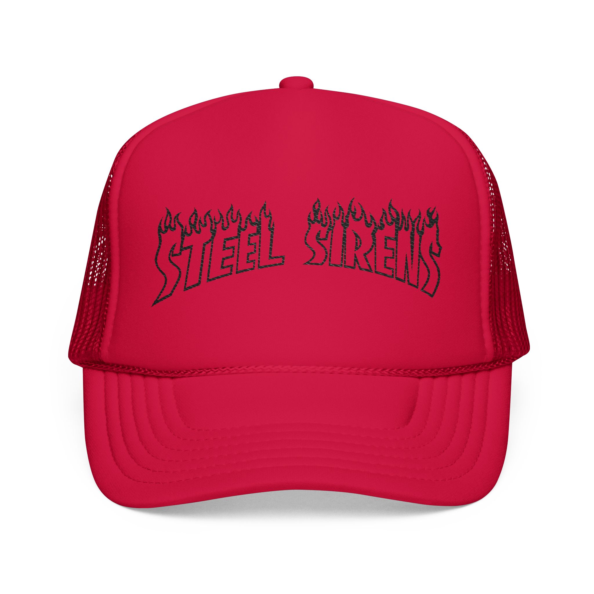 Flaming Steel Sirens Embroidered Trucker Hat - Image 6