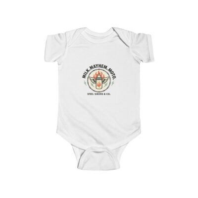 Milk. Mayhem. Moto Onesie