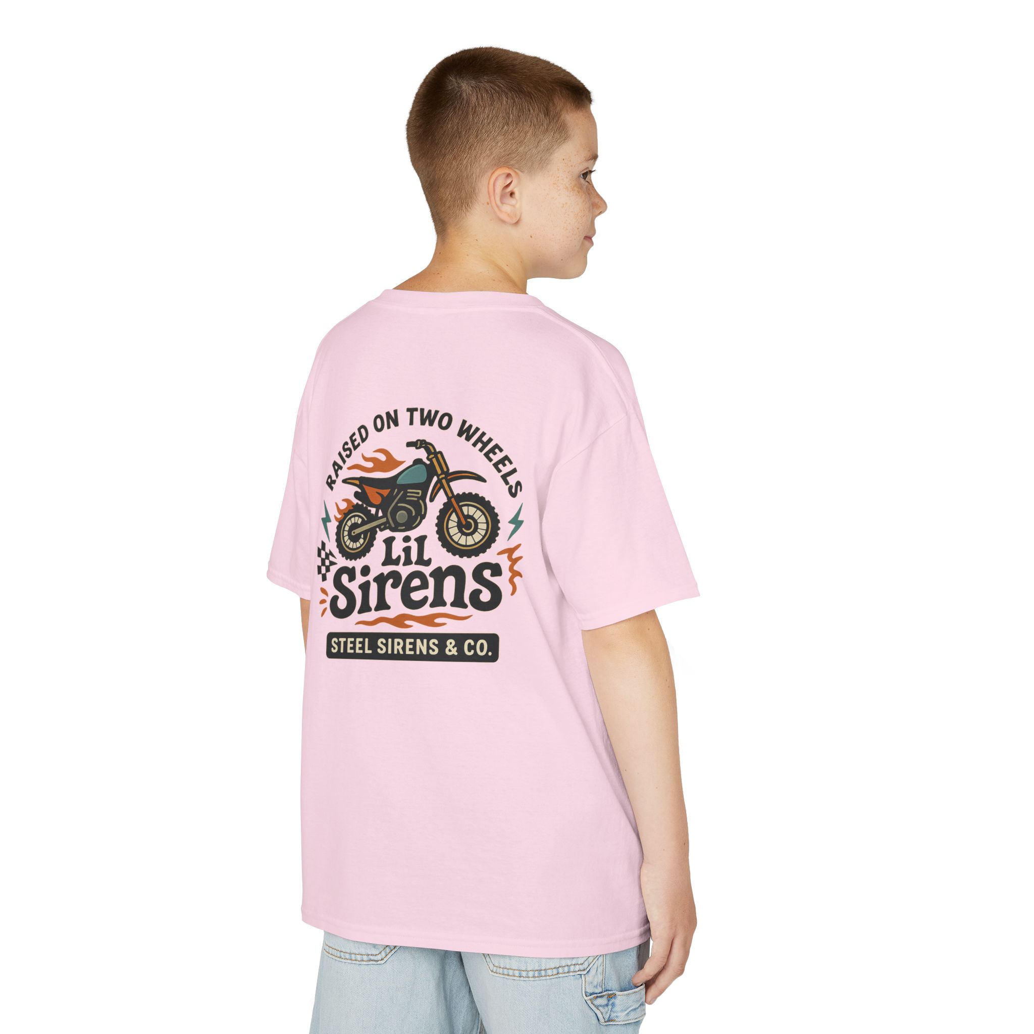 Raised on Two Wheels Youth Tee - Image 66